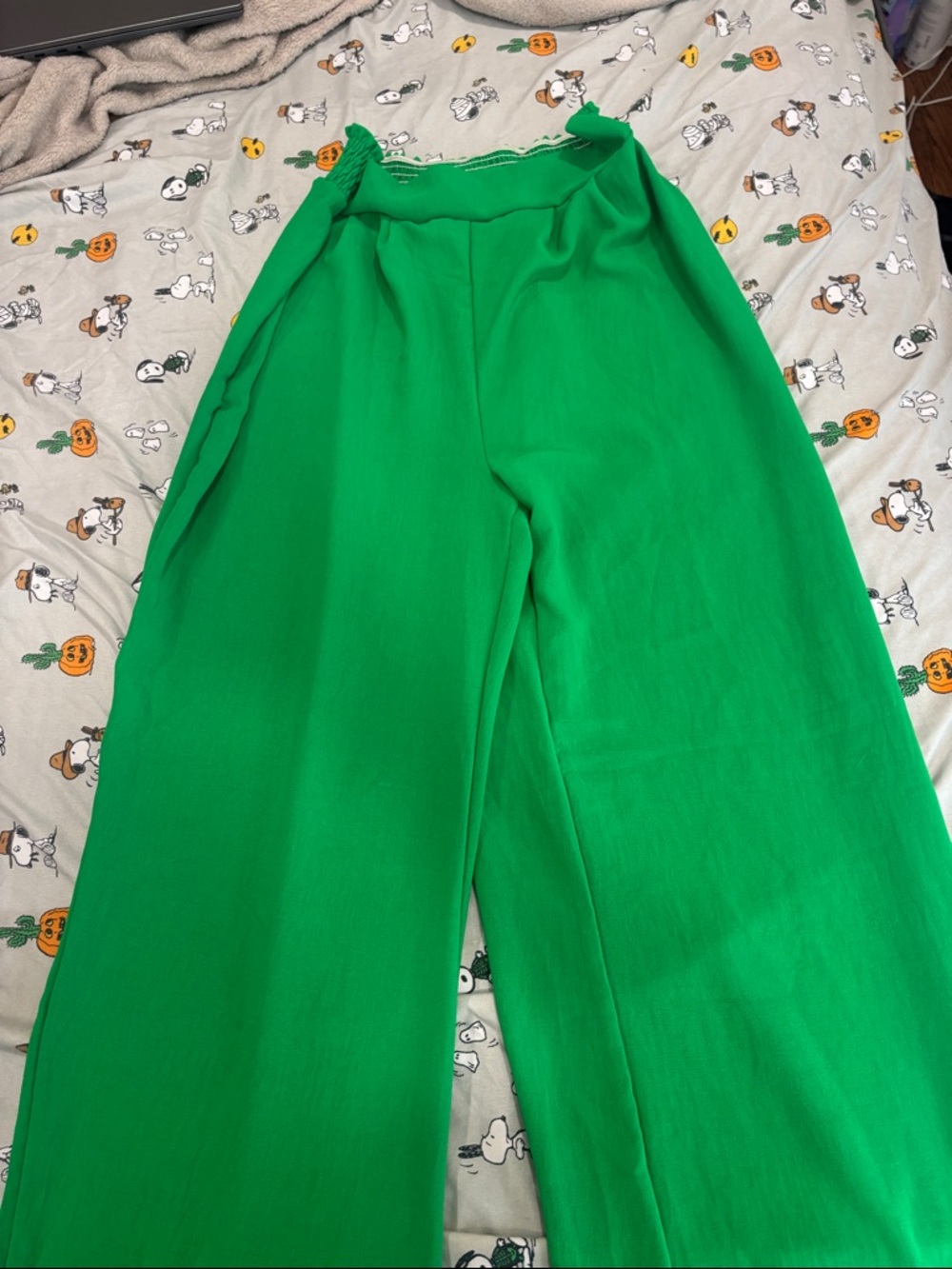 Fashion Nova Bright Green High-Waist Wide-Leg Pants